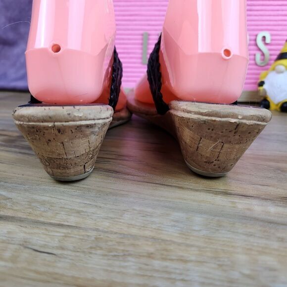 💜DexFlex Comfort Black Wedge Sandals Size 9.5 - Picture 10 of 15